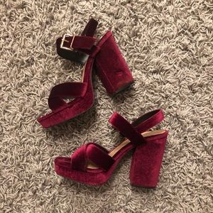 Mossimo Red Velvet Heels